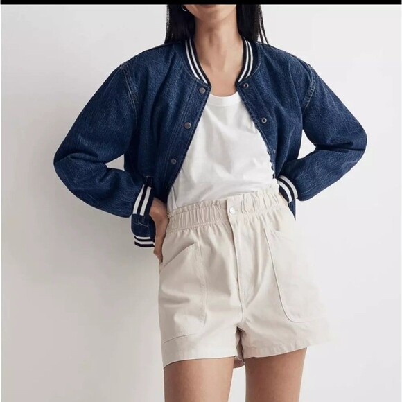 Madewell Pants - Madewell Denim Pull-On Paperbag Utility Shorts: Garment-Dyed Edition Size 24